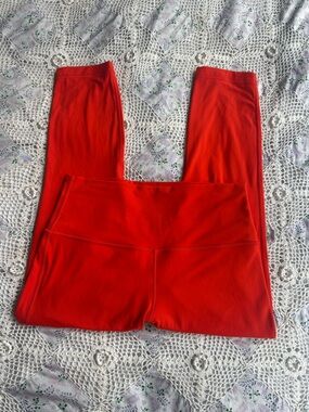 Lululemon bright orange/ red high-rise leggings